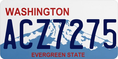 WA license plate ACZ7275