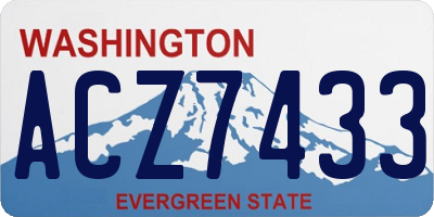 WA license plate ACZ7433