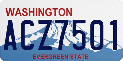 WA license plate ACZ7501