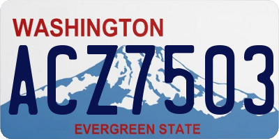 WA license plate ACZ7503