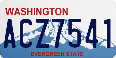 WA license plate ACZ7541