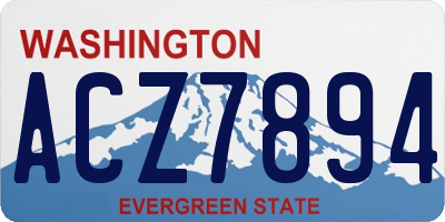 WA license plate ACZ7894