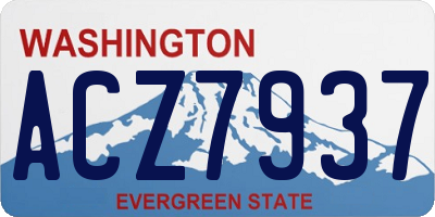WA license plate ACZ7937