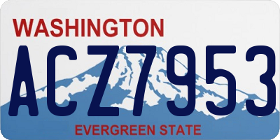 WA license plate ACZ7953