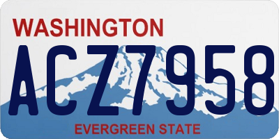 WA license plate ACZ7958