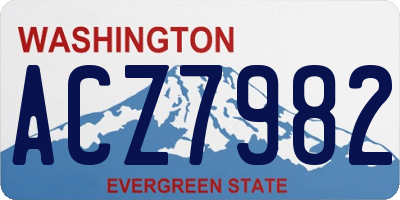 WA license plate ACZ7982