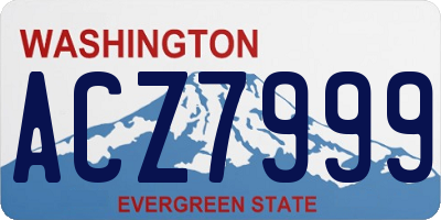 WA license plate ACZ7999