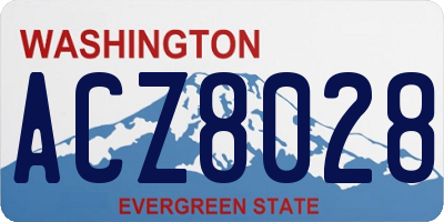 WA license plate ACZ8028