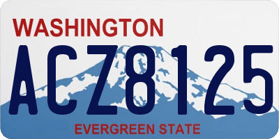 WA license plate ACZ8125