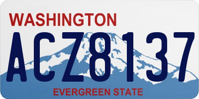 WA license plate ACZ8137