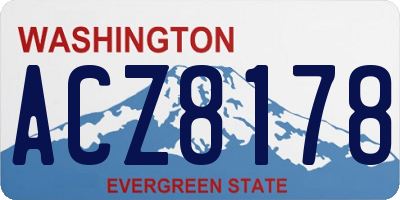 WA license plate ACZ8178