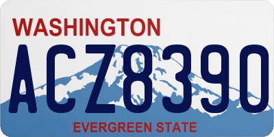 WA license plate ACZ8390
