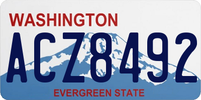 WA license plate ACZ8492