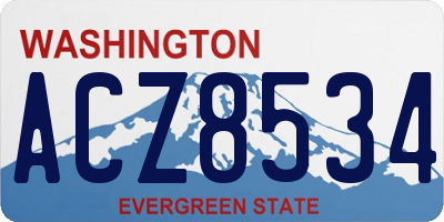 WA license plate ACZ8534