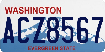 WA license plate ACZ8567