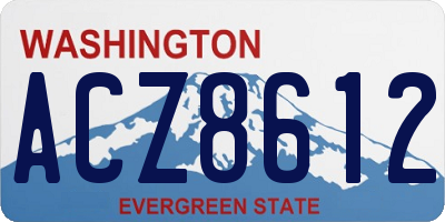 WA license plate ACZ8612