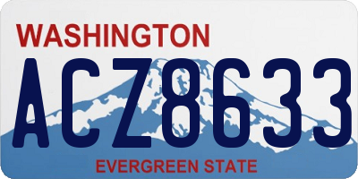 WA license plate ACZ8633