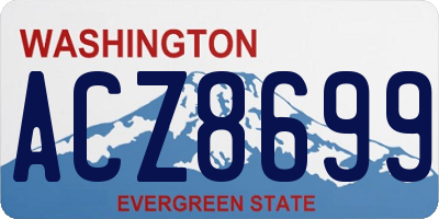 WA license plate ACZ8699