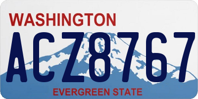 WA license plate ACZ8767