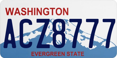 WA license plate ACZ8777