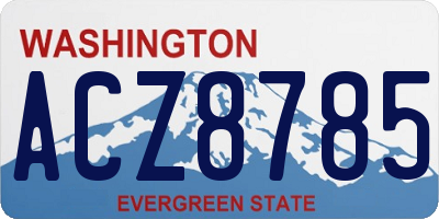 WA license plate ACZ8785