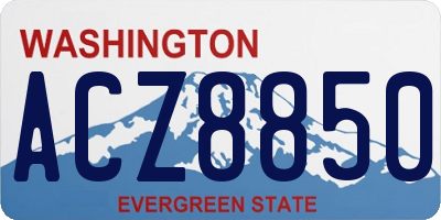 WA license plate ACZ8850
