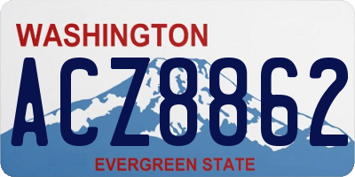 WA license plate ACZ8862