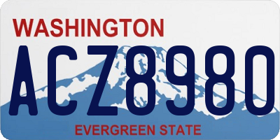 WA license plate ACZ8980
