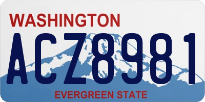 WA license plate ACZ8981