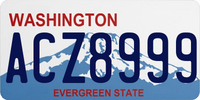 WA license plate ACZ8999