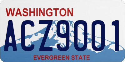 WA license plate ACZ9001