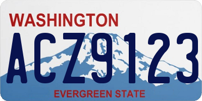 WA license plate ACZ9123