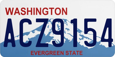 WA license plate ACZ9154