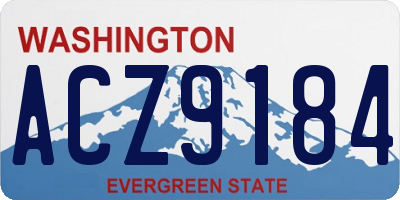 WA license plate ACZ9184