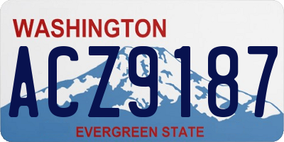 WA license plate ACZ9187