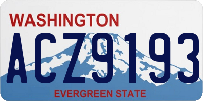 WA license plate ACZ9193