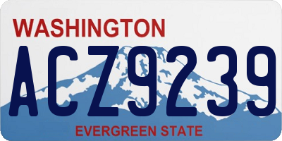 WA license plate ACZ9239