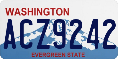 WA license plate ACZ9242
