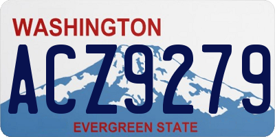 WA license plate ACZ9279