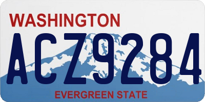 WA license plate ACZ9284
