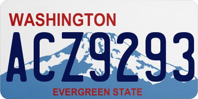 WA license plate ACZ9293