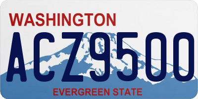 WA license plate ACZ9500