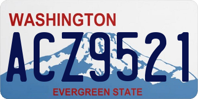 WA license plate ACZ9521