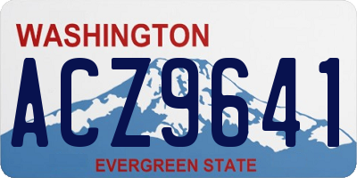 WA license plate ACZ9641