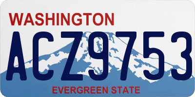 WA license plate ACZ9753
