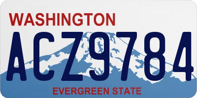 WA license plate ACZ9784