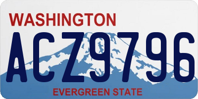 WA license plate ACZ9796