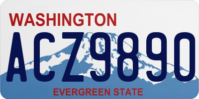 WA license plate ACZ9890