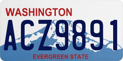 WA license plate ACZ9891