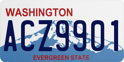WA license plate ACZ9901